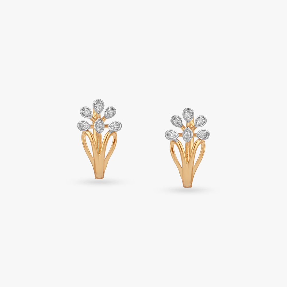 Floral Drift Diamond Hoop Earrings,,hi-res image number null