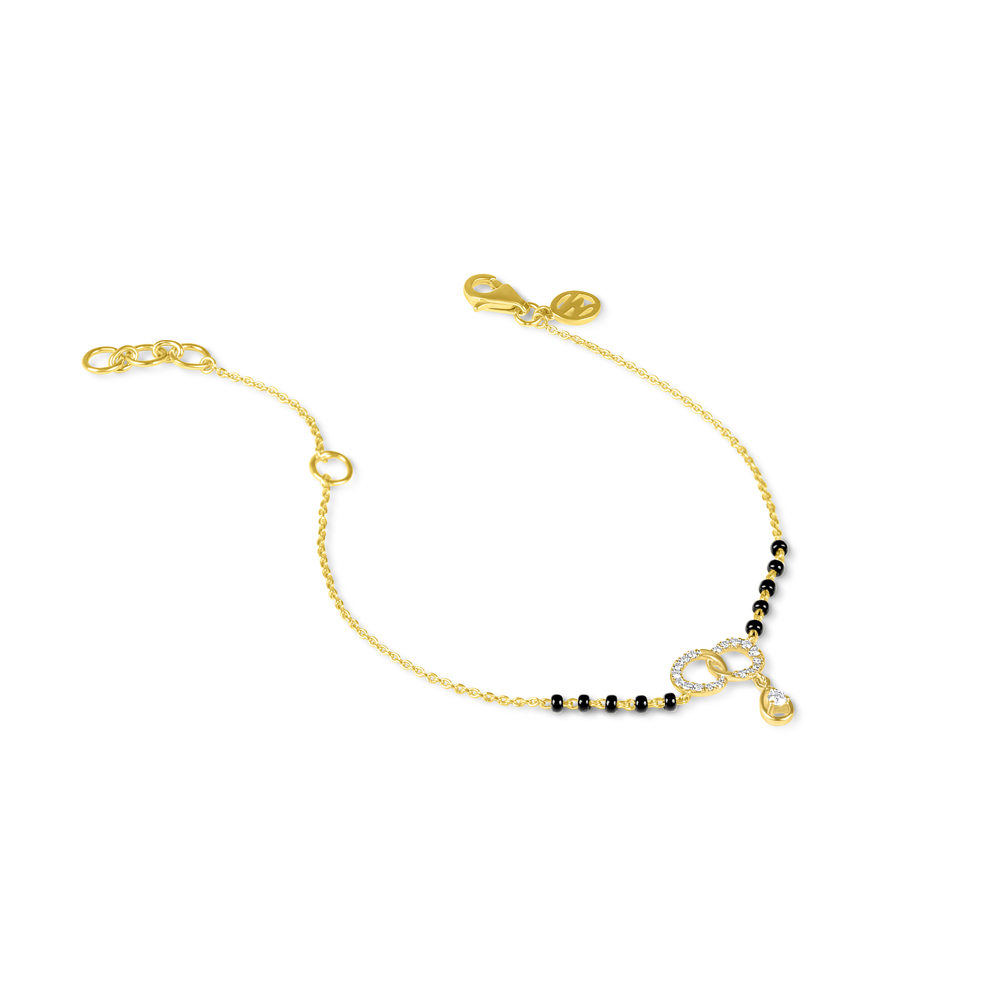 14KT Yellow Gold Magical Mangalsutra Bracelet with Studded Diamonds,,hi-res image number null