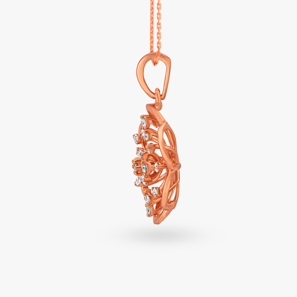 Shimmering Floral Diamond Pendant,,hi-res image number null