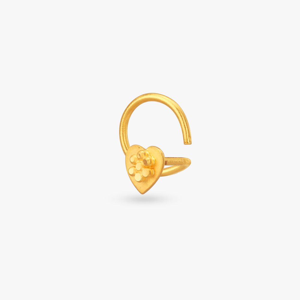 Exquisite Leaf Gold Nose Pin,,hi-res image number null