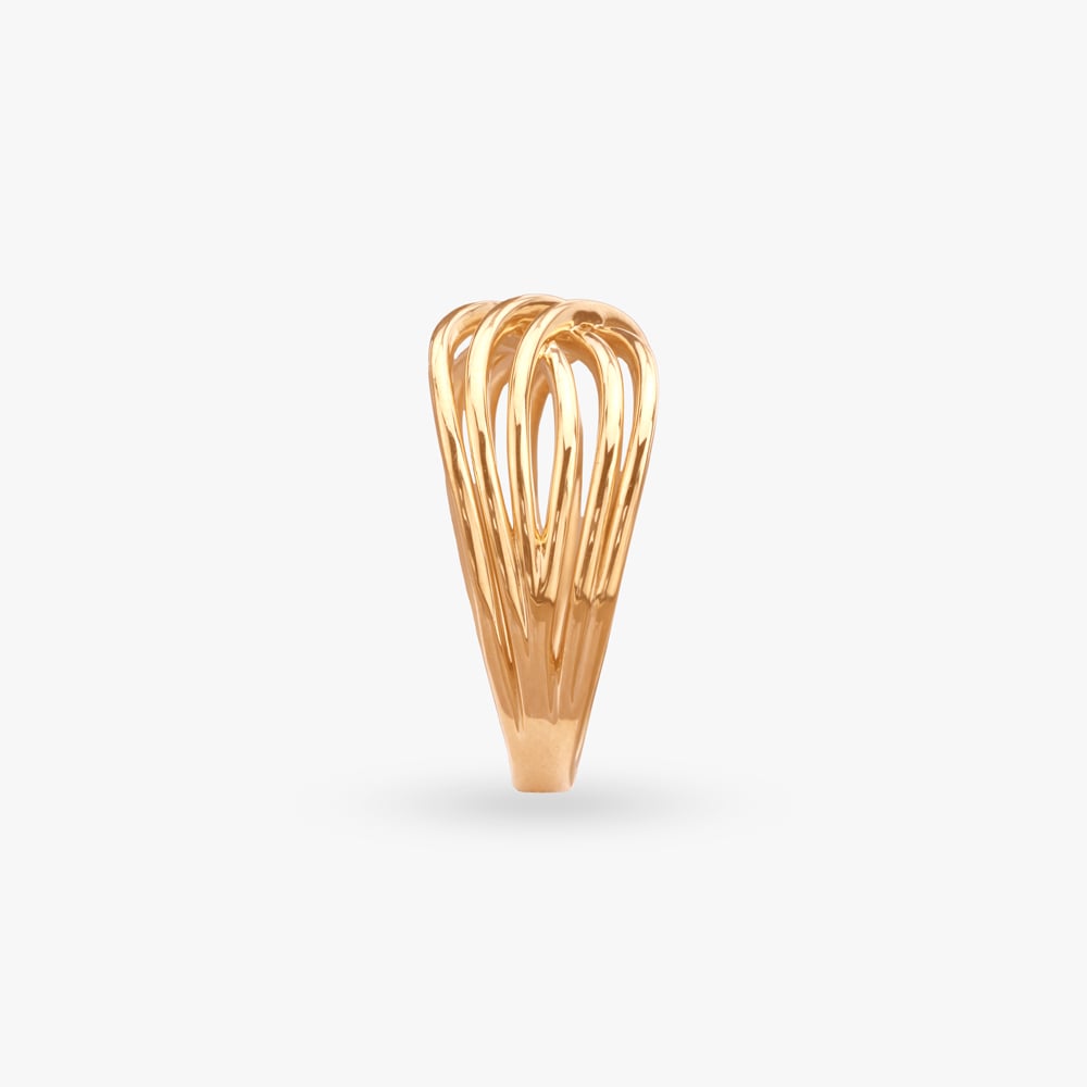 Criss-cross Charm Gold Ring,,hi-res image number null