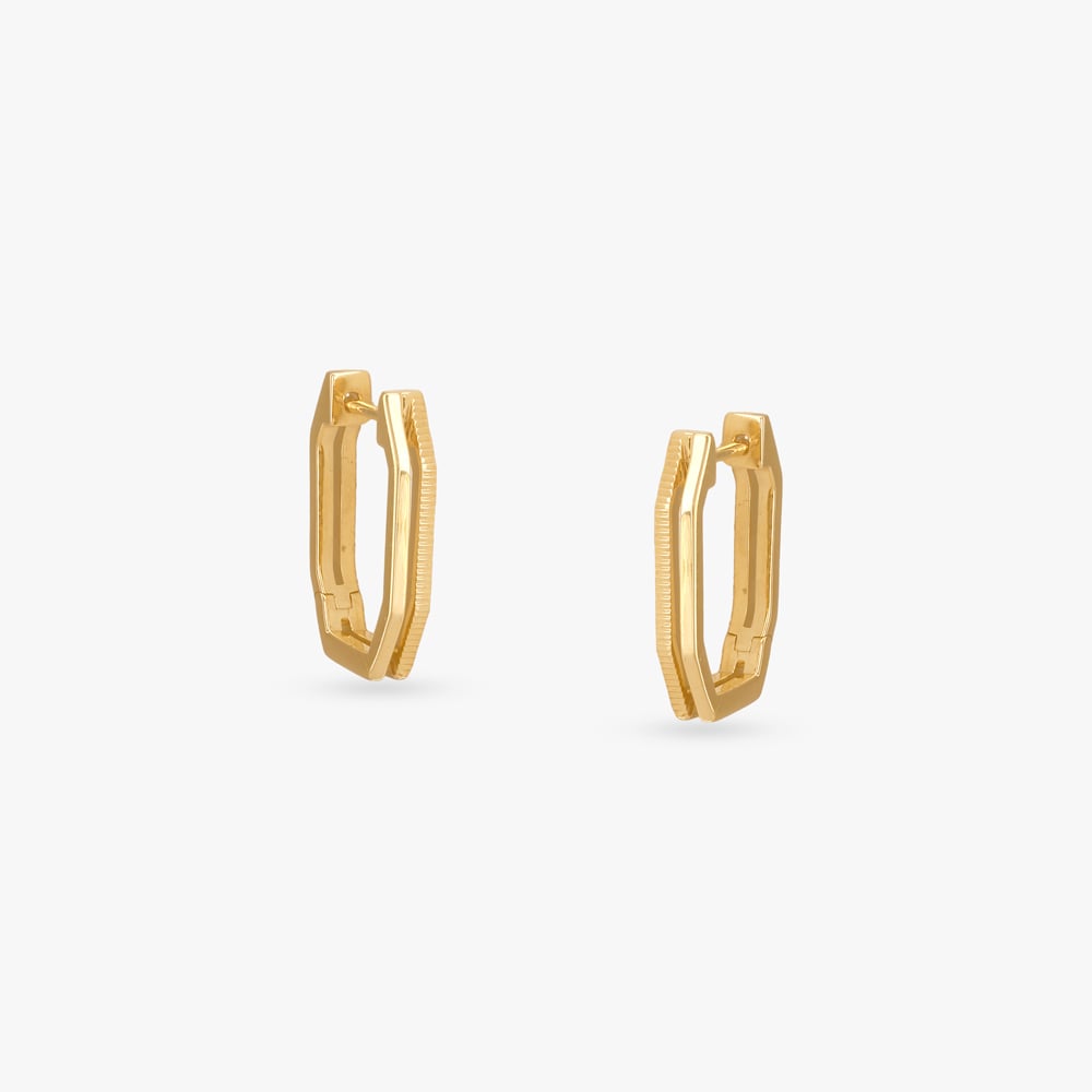 

Geo-Edge Gold Hoop Earrings