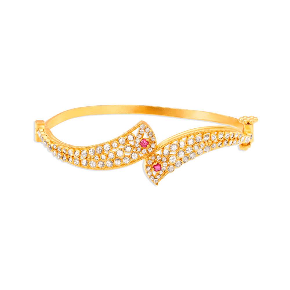 22 Karat Gold and Polki Diamonds Bangle,,hi-res image number null