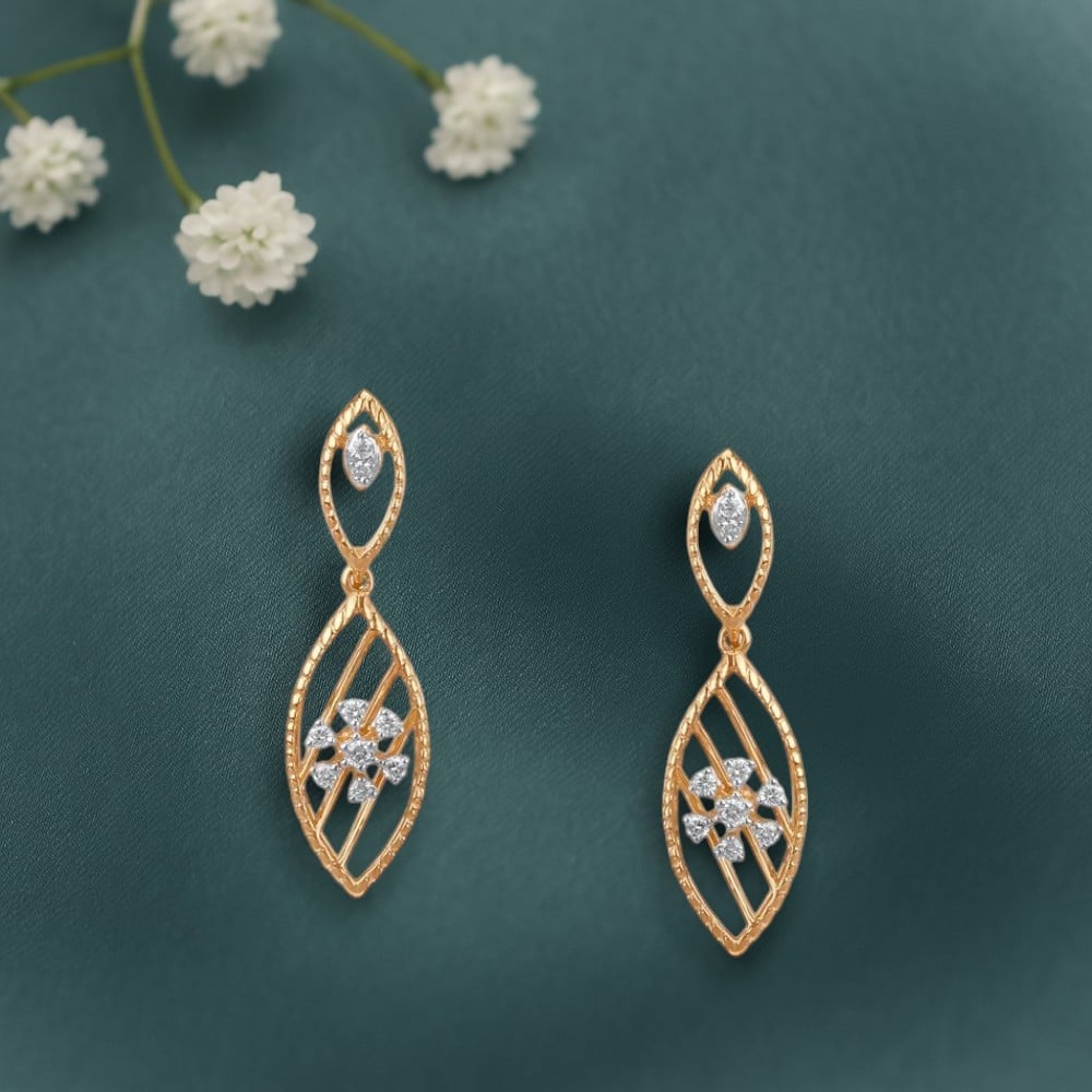 Petal Glint Diamond Drop Earrings,,hi-res image number null