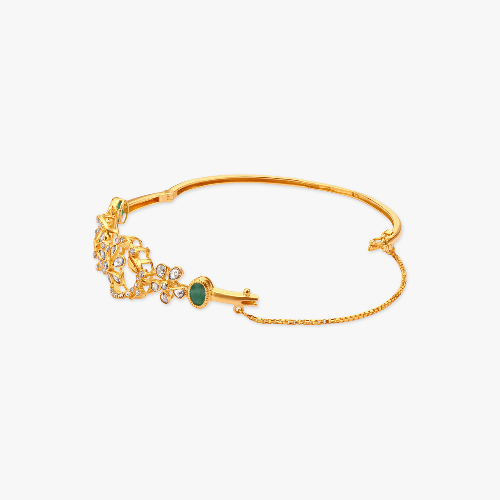Faceted Lace Gold Bangle,,hi-res image number null