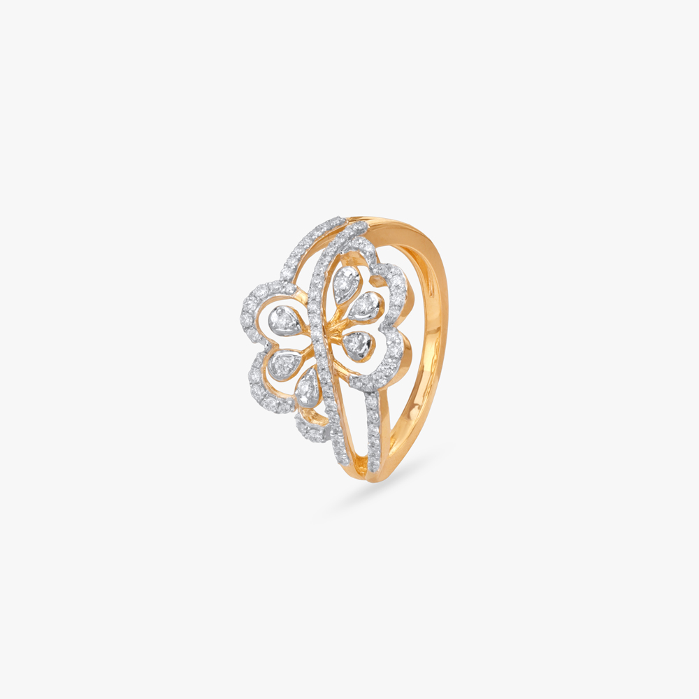 Playful Petal Diamond Finger Ring,,hi-res image number null