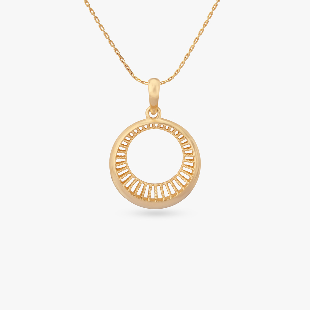 Gleaming Aura Gold Pendant and Earrings Set,,hi-res image number null