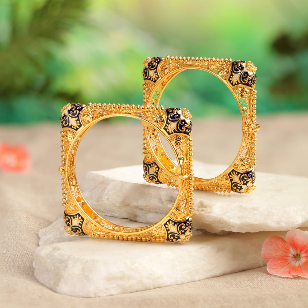 Batik Bijoya Kankan Gold Bangles,,hi-res image number null