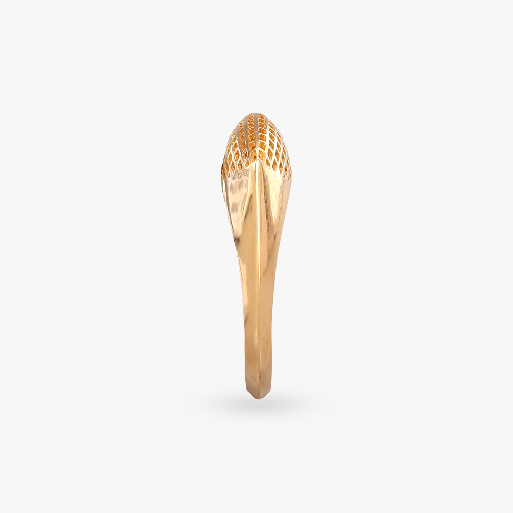 Sleek Grid Gold Finger Ring,,hi-res image number null