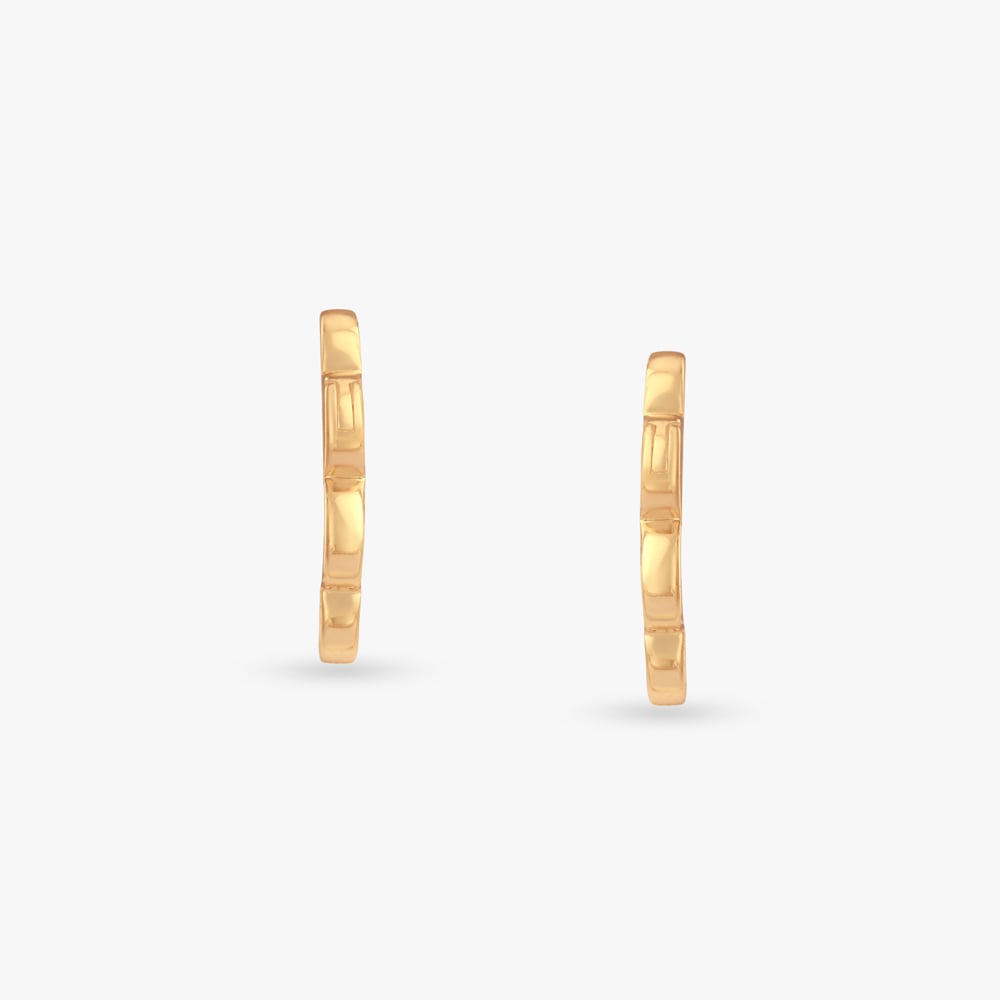 Scalloped Bloom Gold Hoop Earrings,,hi-res image number null