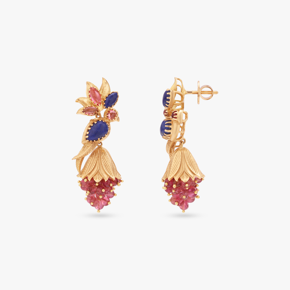 Indigo Orchard Gold Drop Earrings,,hi-res image number null