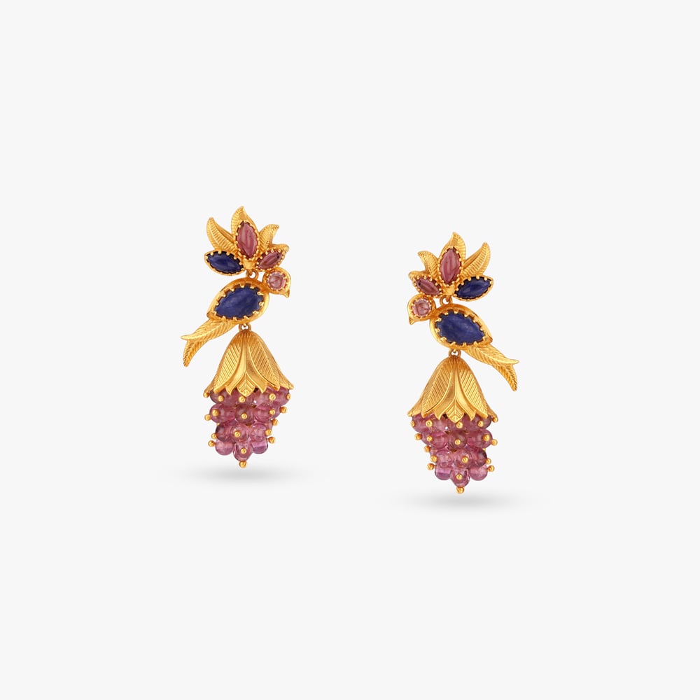 Indigo Orchard Gold Drop Earrings,,hi-res image number null