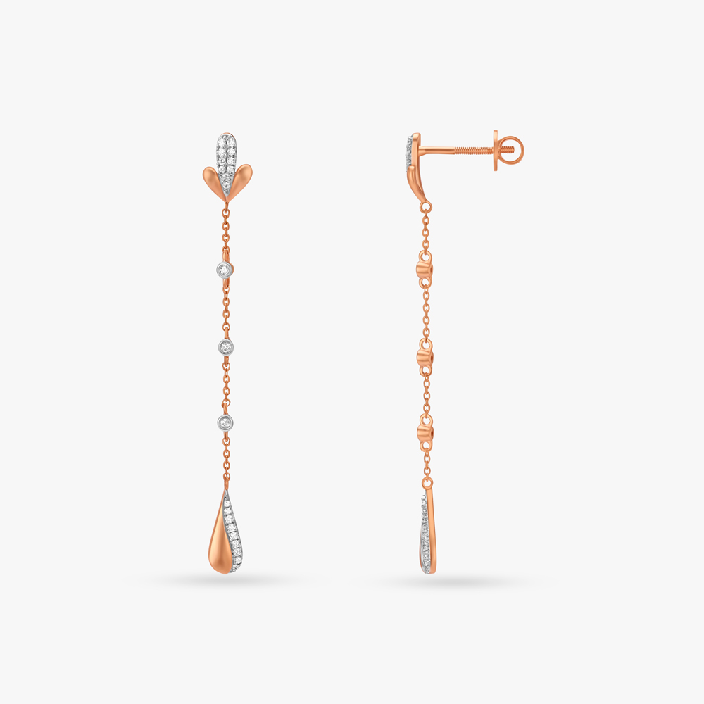 Graceful Sleek Diamond Drop Earrings,,hi-res image number null