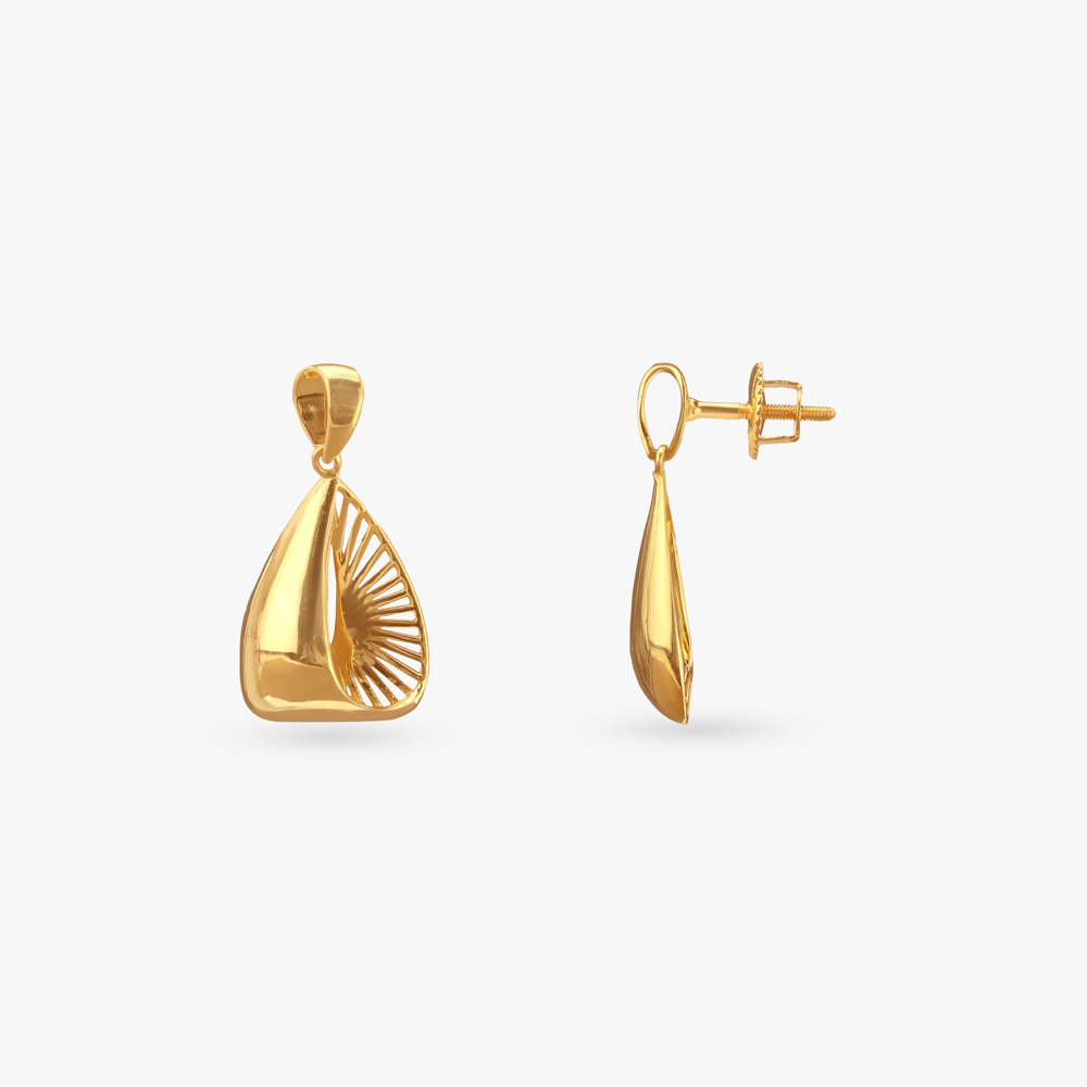 Artistic Beauty Gold Drop Earrings,,hi-res image number null