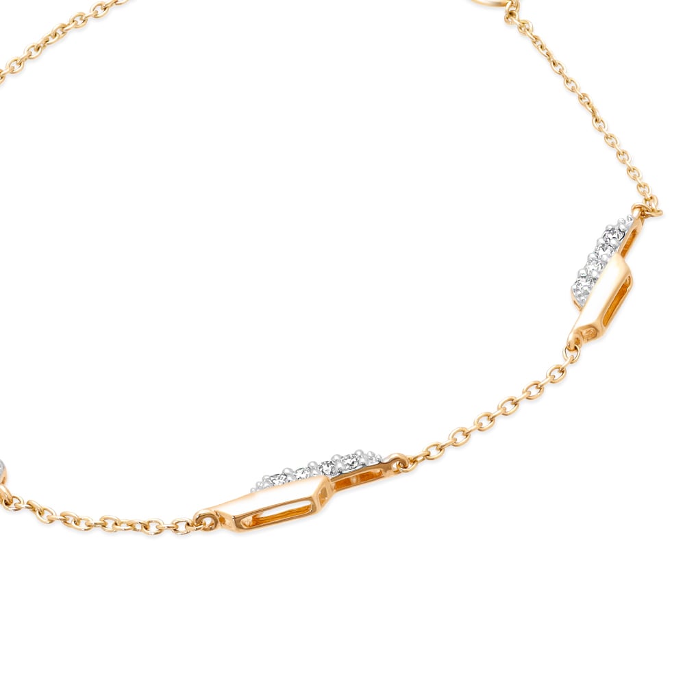 14KT Yellow Gold Abstract Beauty Diamond Bracelet,,hi-res image number null