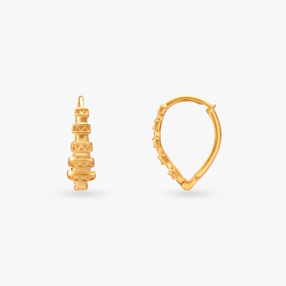 Geometric Gold Hoop Earrings,,hi-res image number null