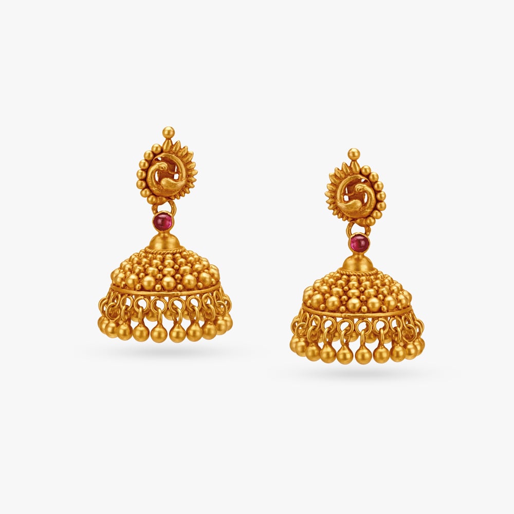 

Traditional Glam Peacock Jhumkas