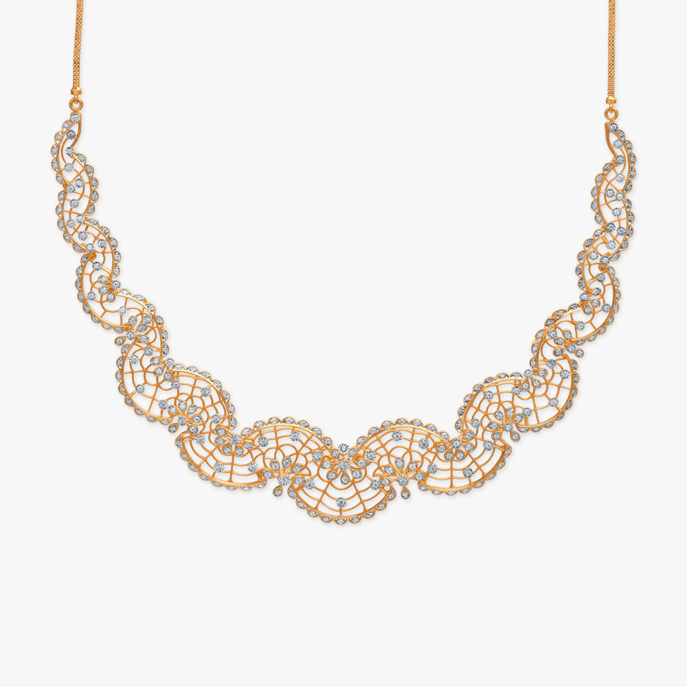 Scallop Tide Diamond Necklace Set,,hi-res image number null
