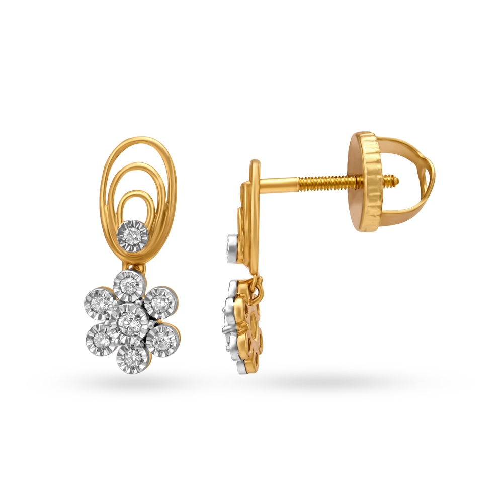 Charming Spirals and Florals Diamond Drop Earrings,,hi-res image number null