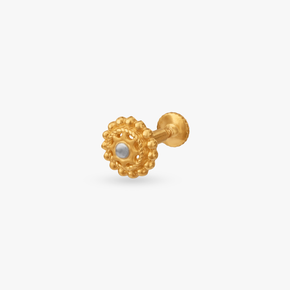 

Scallop Dome Gold Nose Pin