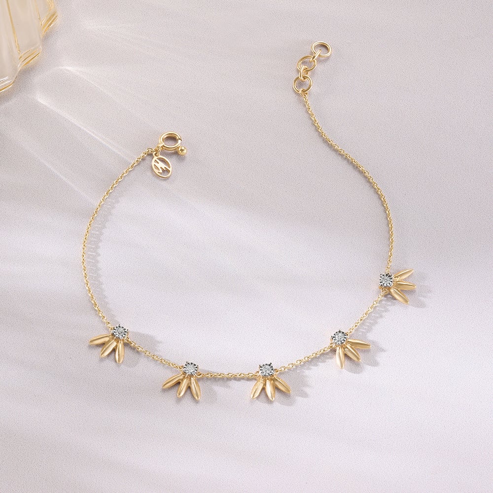 Playful Sparkle Leaf Diamond Bracelet,,hi-res image number null