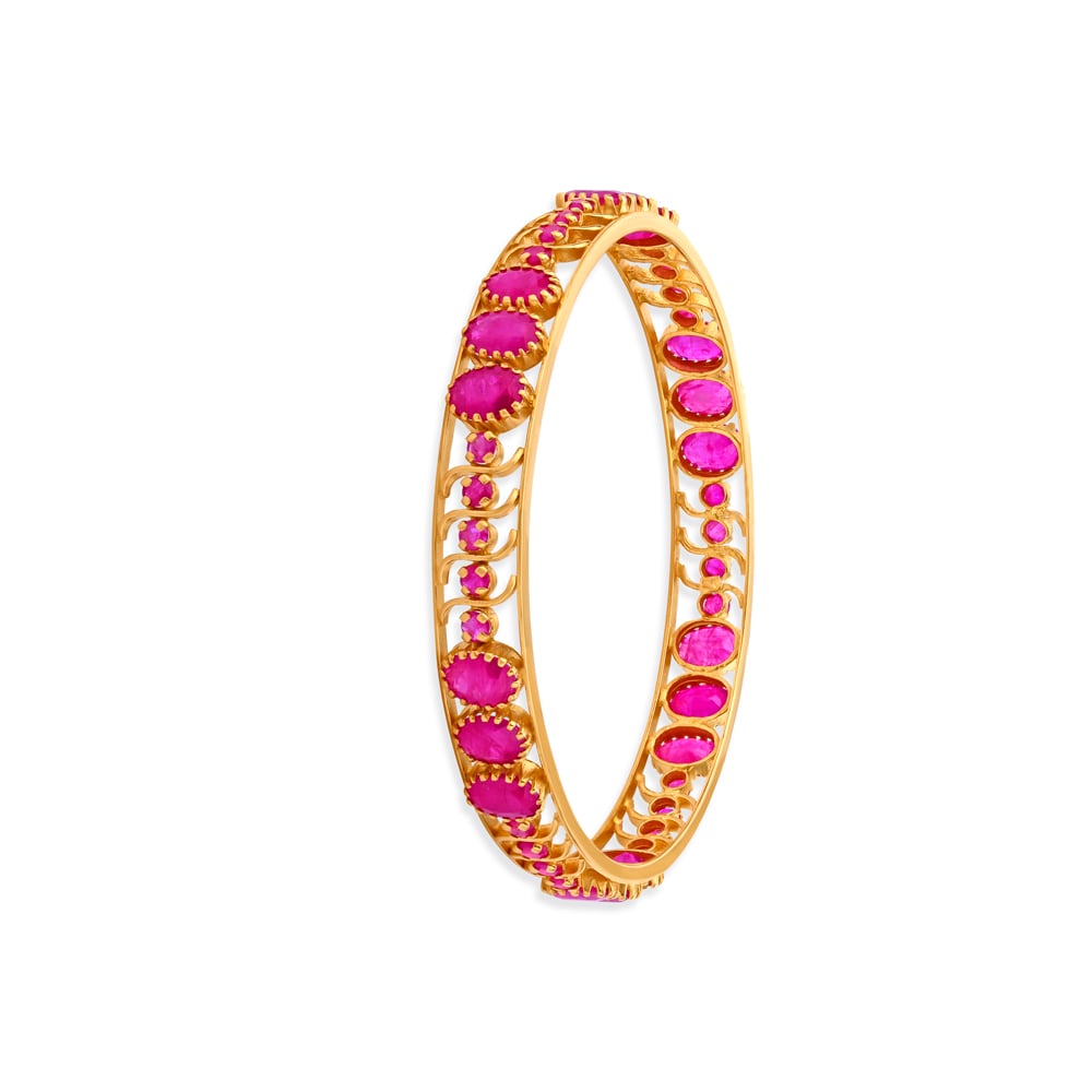 Dazzling Ruby Gold Bangle,,hi-res image number null