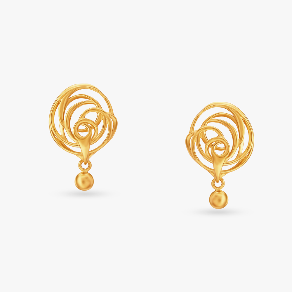 Spiral Gold Pendant and Earrings Set,,hi-res image number null