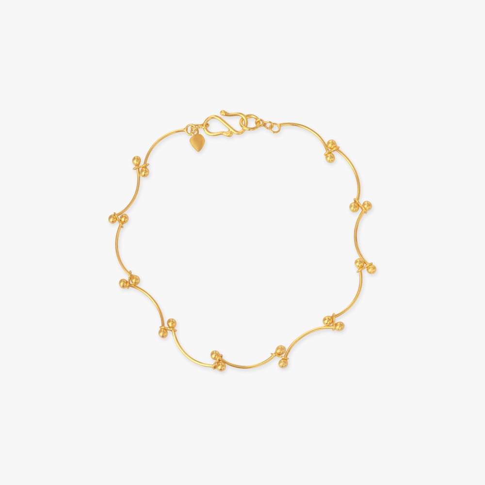 Beaded Waves Gold Bracelet,,hi-res image number null