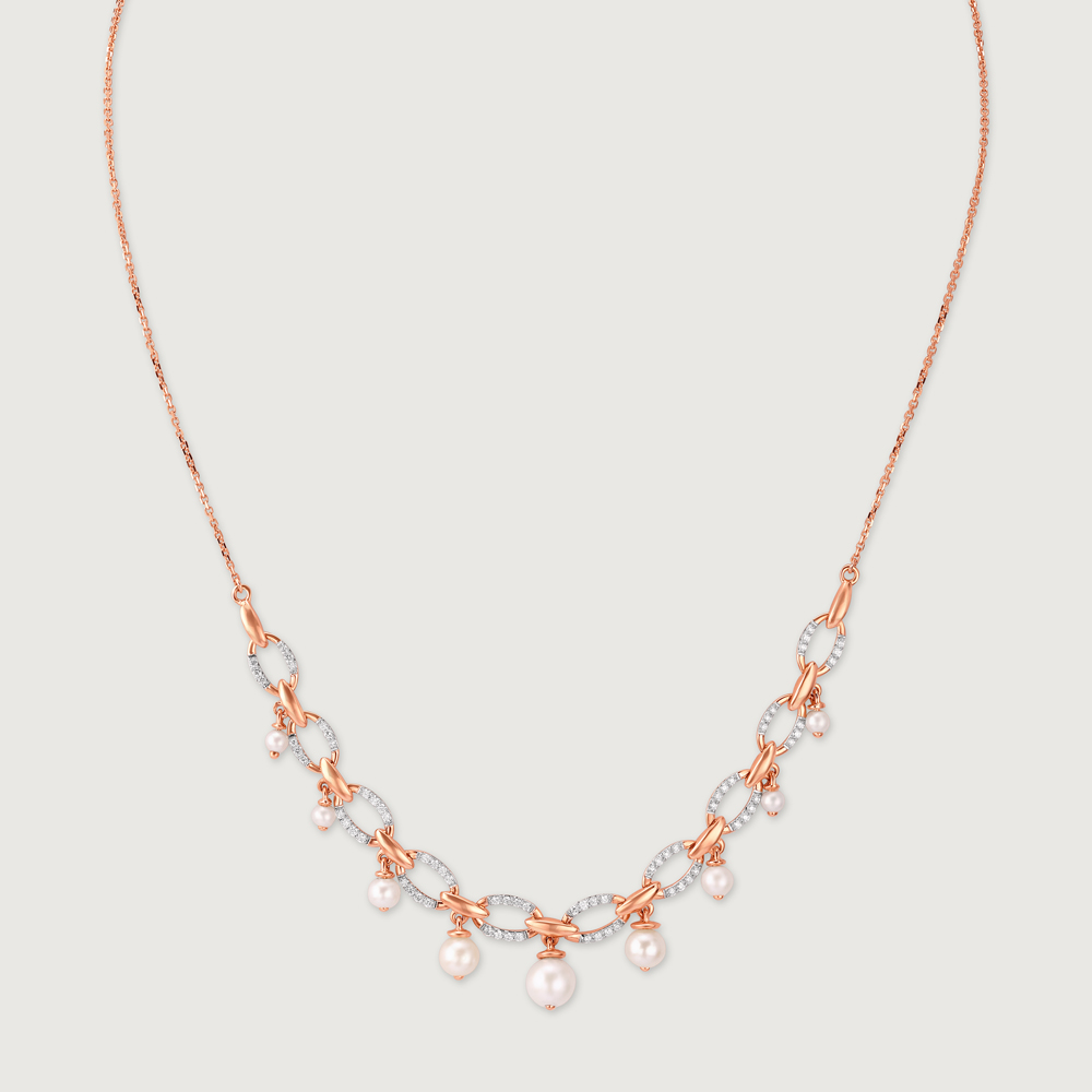 Glamorous Pearl & Diamond Necklace,,hi-res image number null