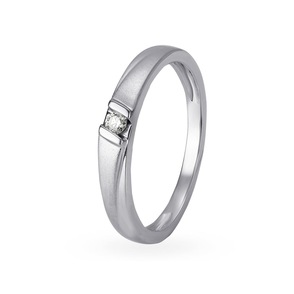 Majestic Platinum Solitaire Finger Ring for Men