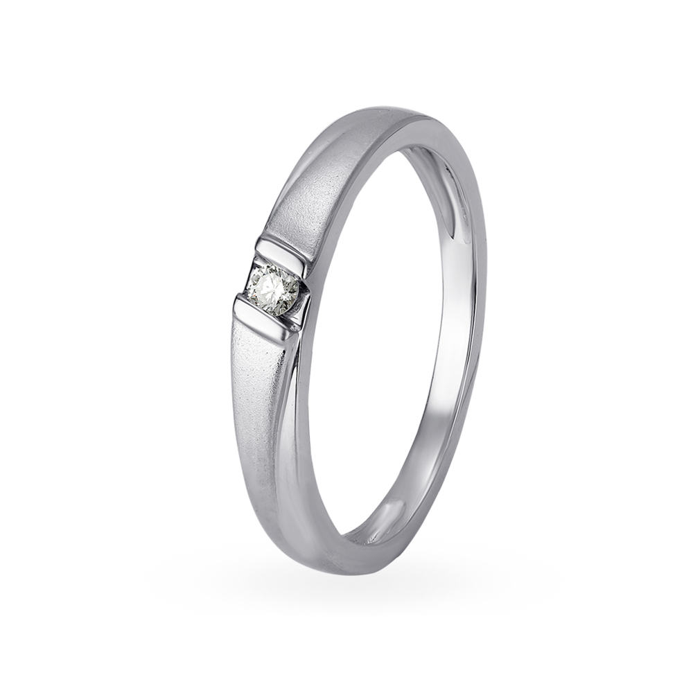 Classy Ridged Platinum Ring