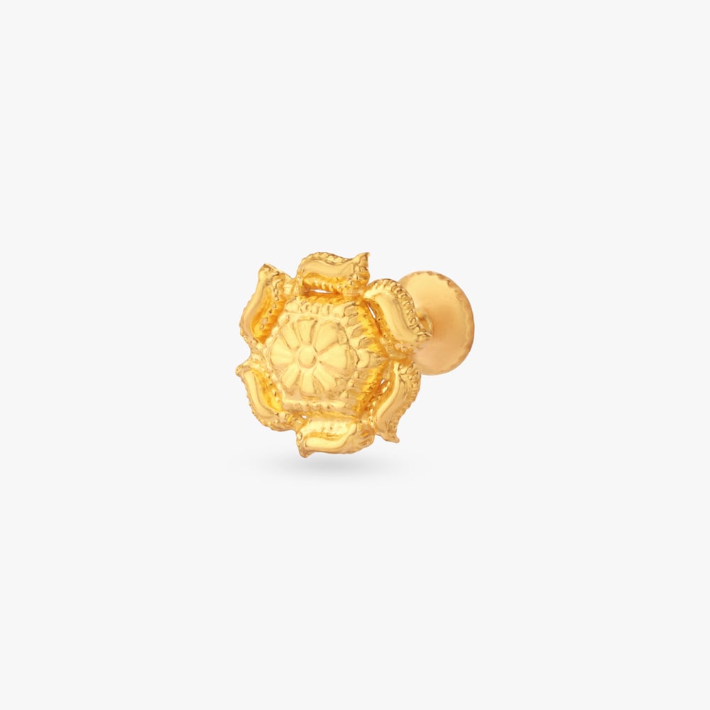 Sacred Bloom Gold Nose Pin,,hi-res image number null