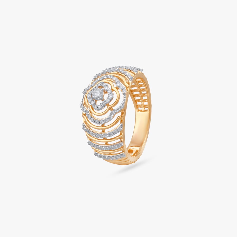 Regal Bloom Diamond Finger Ring,,hi-res image number null