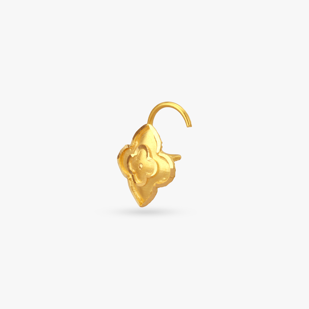 Charming Petals Gold Nose Pin,,hi-res image number null