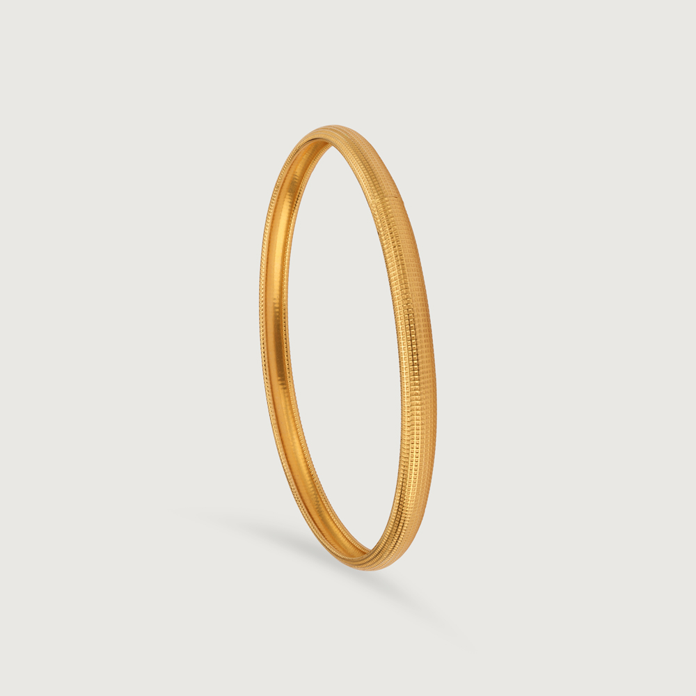 22KT Yellow Gold Minimal Textured Bangles,,hi-res image number null