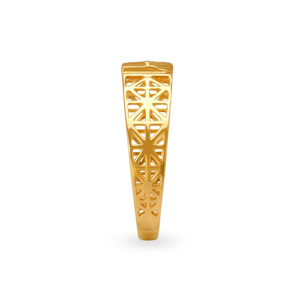Bold Geometric Diamond Finger Ring for Men,,hi-res image number null