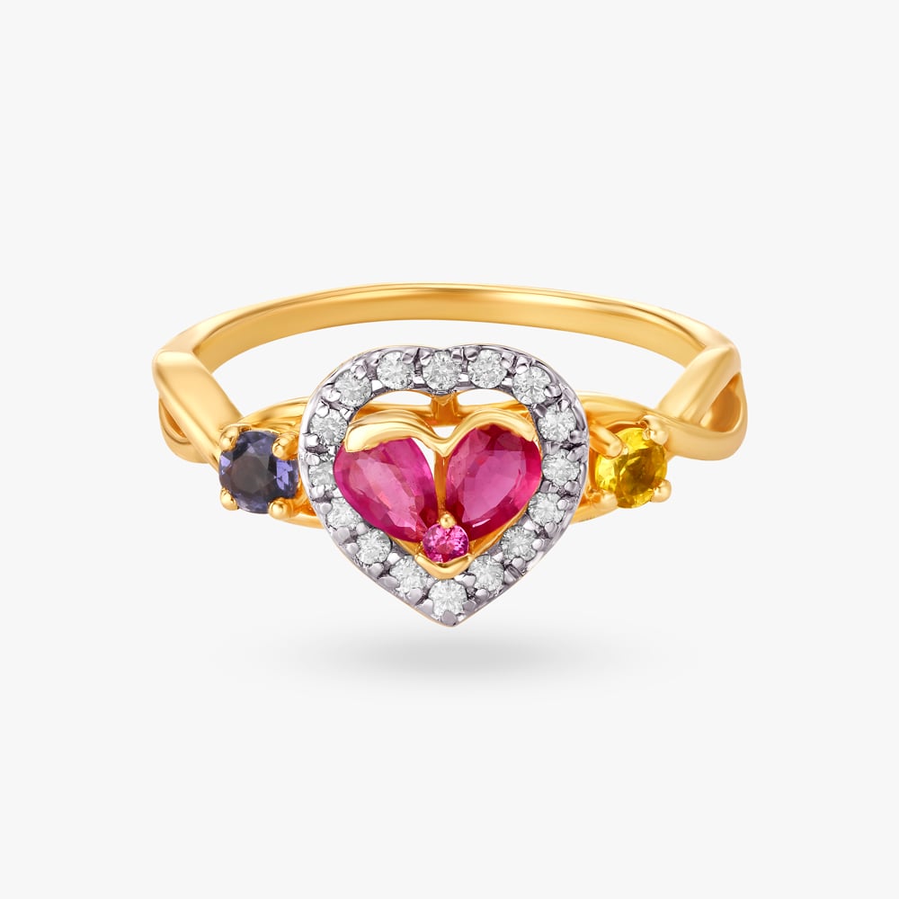 Royal Heart Diamond Finger Ring,,hi-res image number null