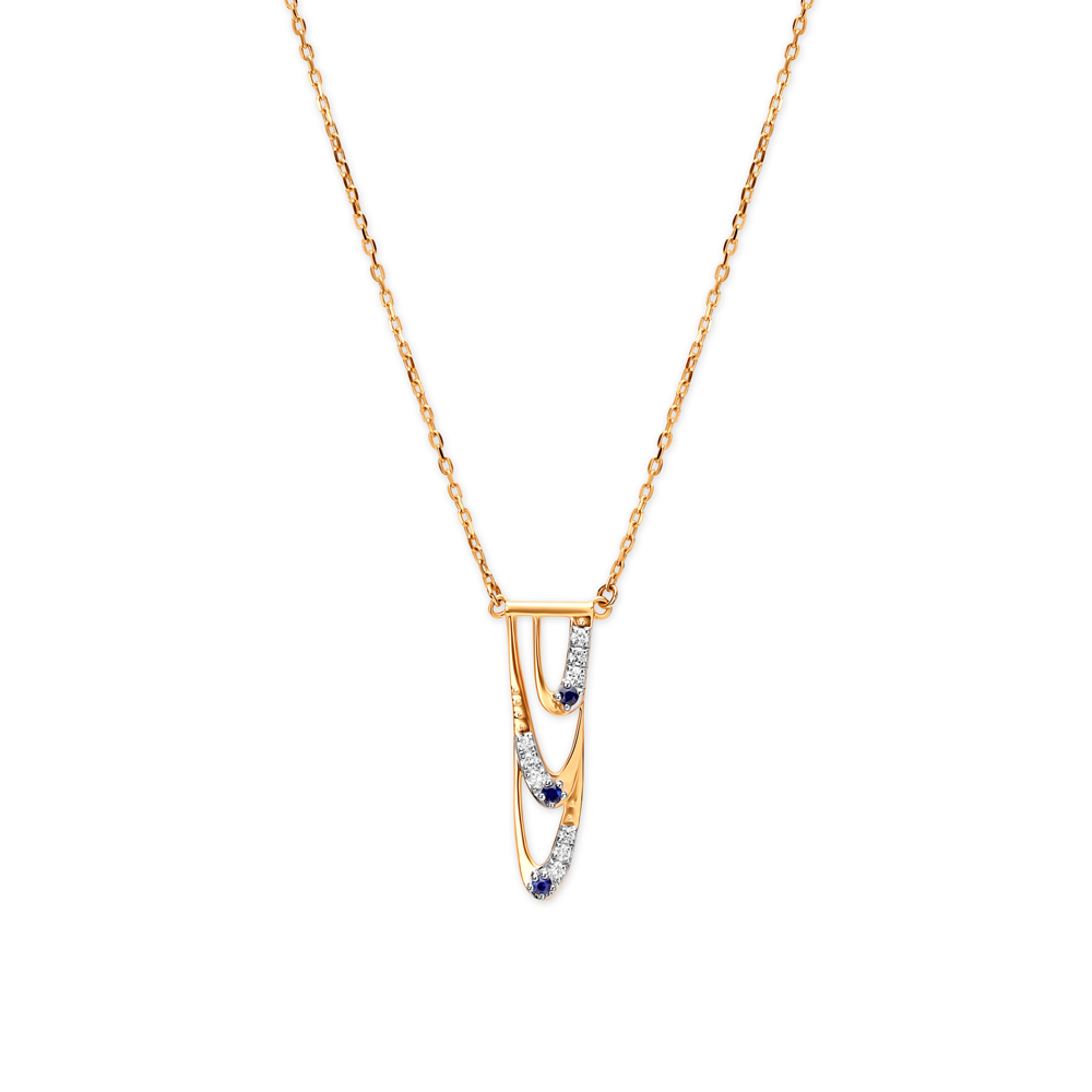 14KT Yellow Gold Sapphire Dreams Diamond Necklace,,hi-res image number null