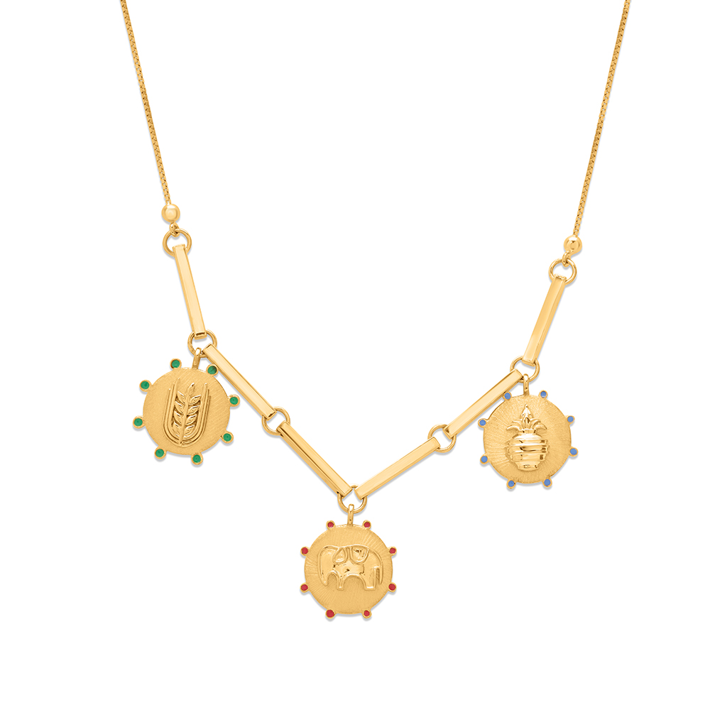 18 KT Yellow Gold Ethnic Necklace