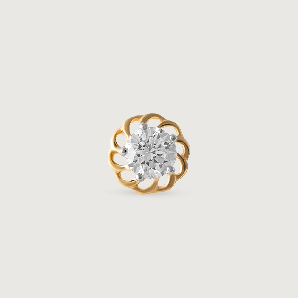 Ethereal Glow Gold and Diamond Nose Pin,,hi-res image number null