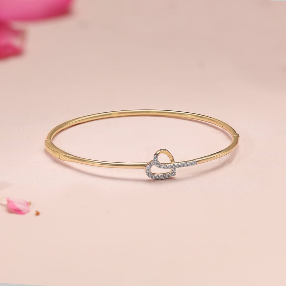 Love Story Diamond & Gold Bangle,,hi-res image number null