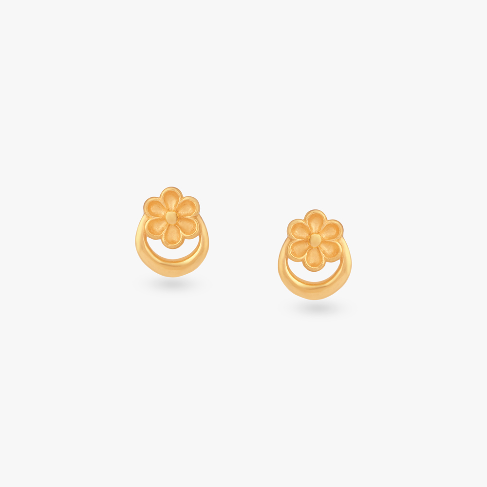 

Daisy Blossom Gold Stud Earrings for Kids