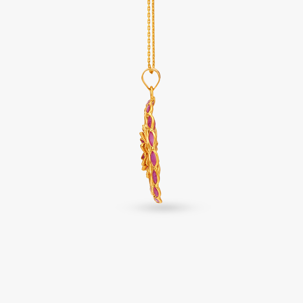 Floral Pendant and Earrings Set,,hi-res image number null