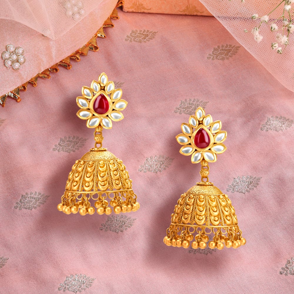 Luminous Floral Jhumkas,,hi-res image number null