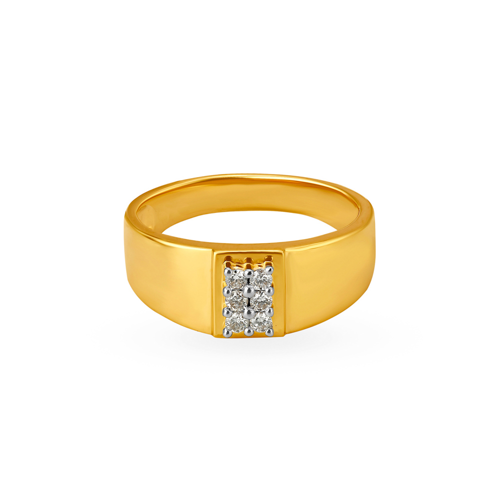 Bold Diamond And 18 Karat Gold Ring for Men,,hi-res image number null