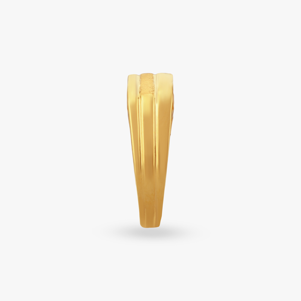 Sleek Rectangular Gold Ring,,hi-res image number null