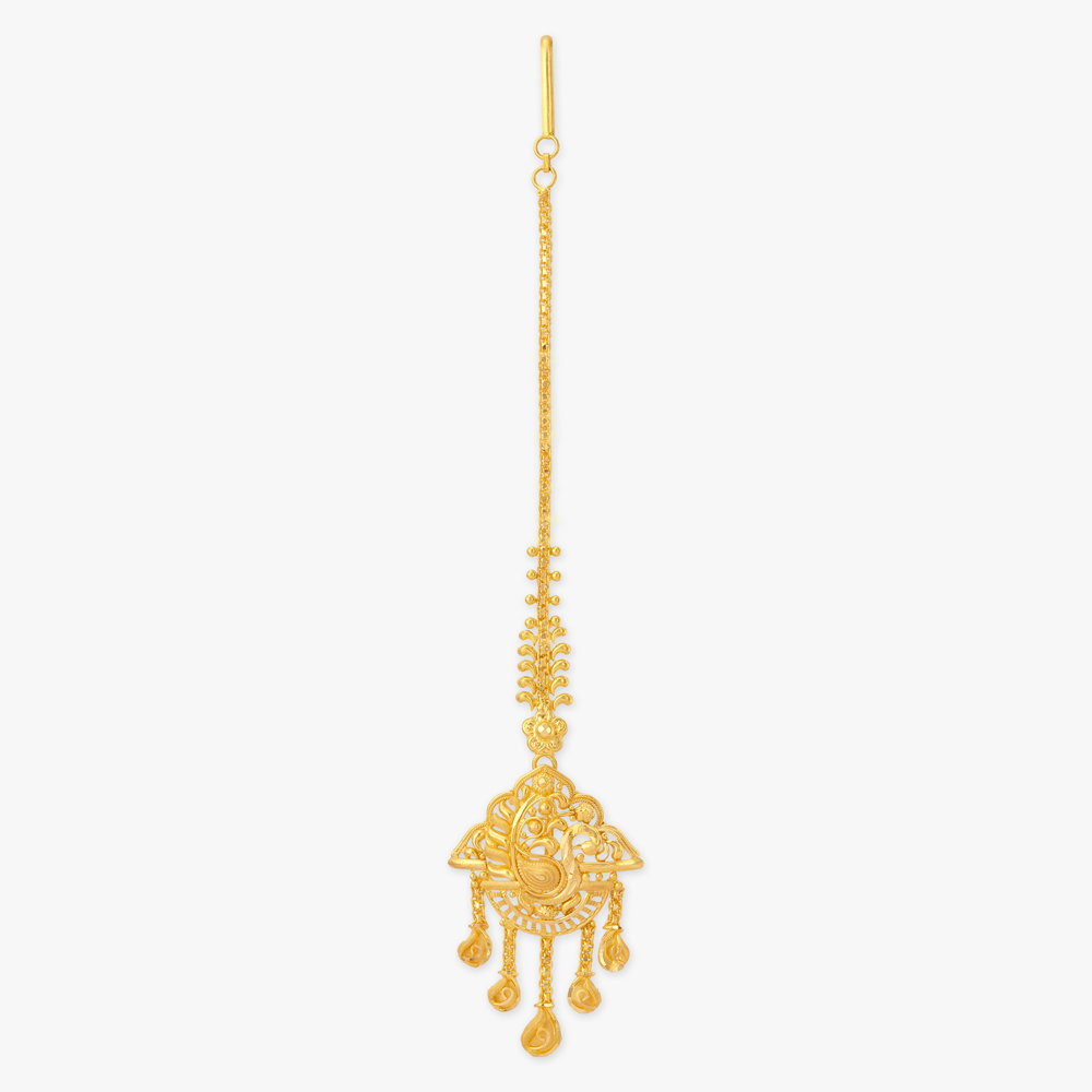Peacock Arch Gold Maang Tikka,,hi-res image number null