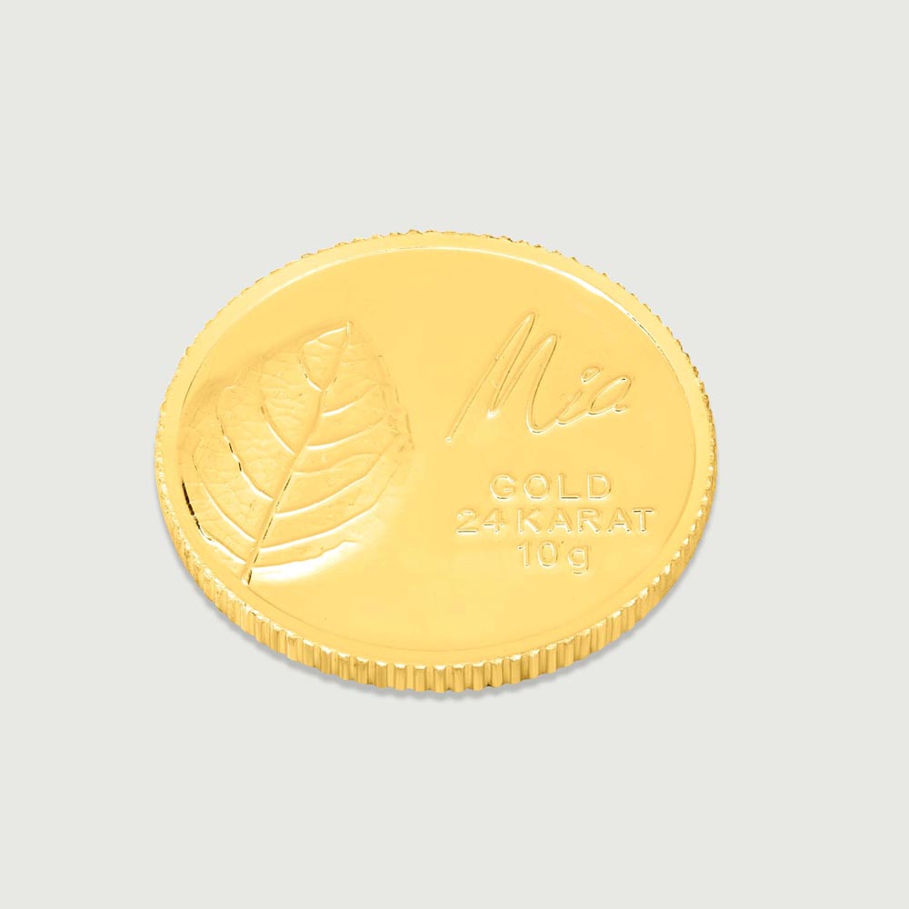 10 GM 24 Karat Tulsi Leaf Gold Coin,,hi-res image number null
