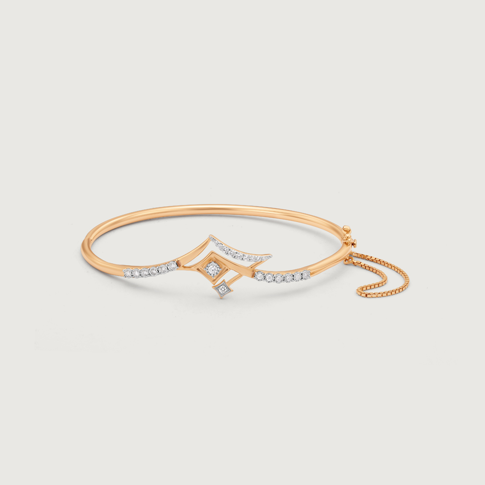 Cosmic Comet Cuff 14KT Diamond Bangle,,hi-res image number null