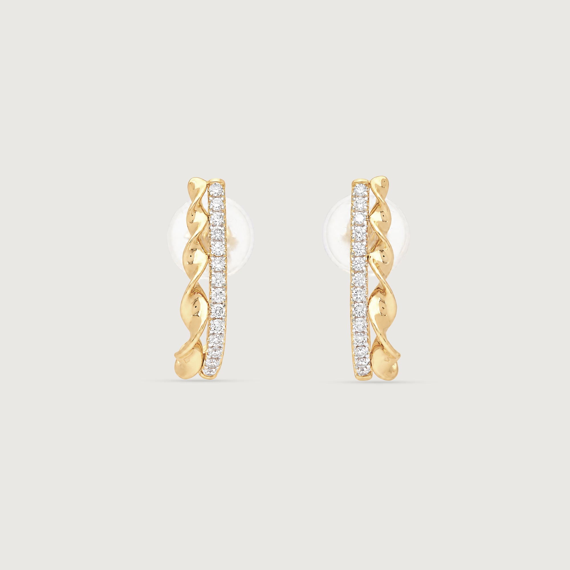 Twisted Rhythm Diamond Hoop Earrings,,hi-res image number null